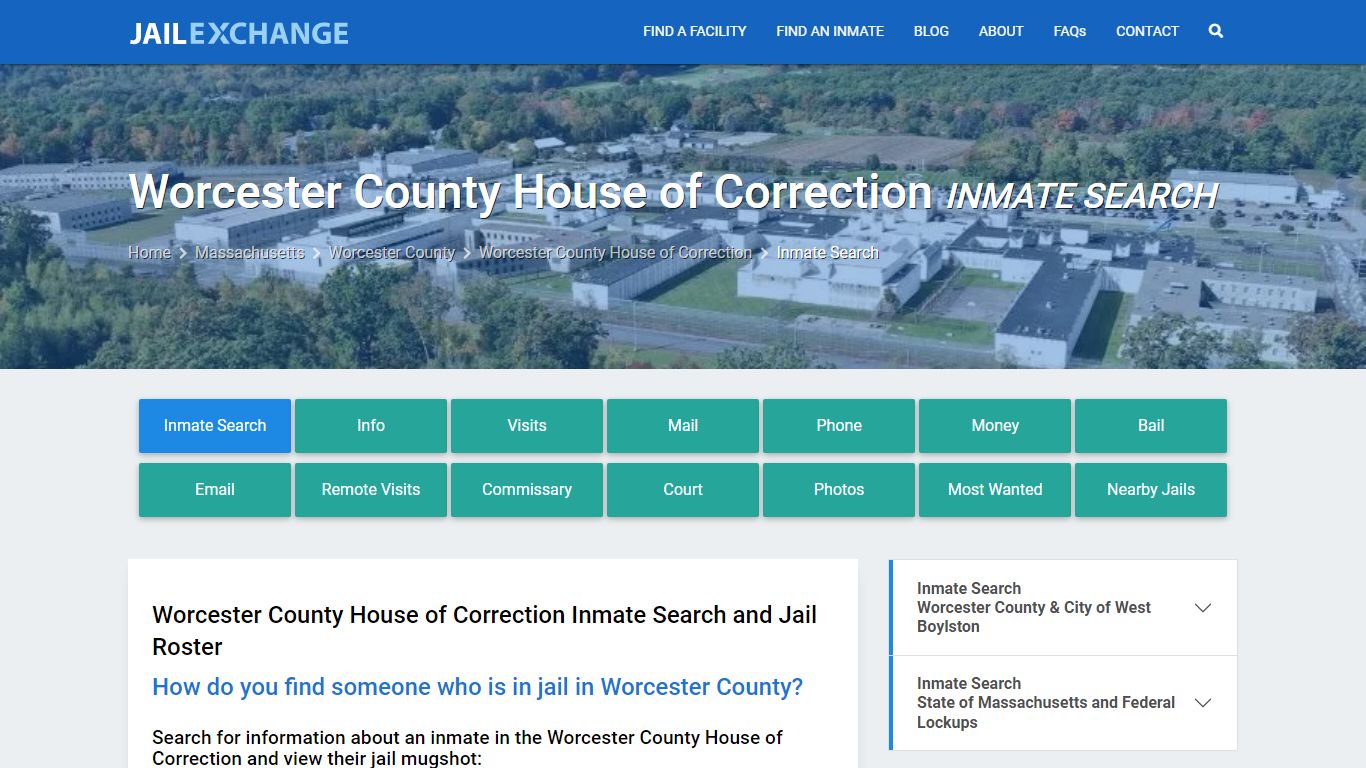Worcester County House of Correction Inmate Search